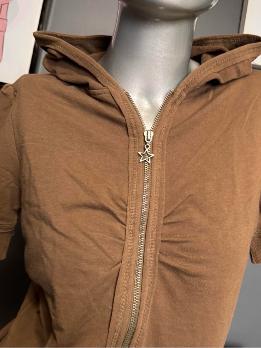 725 Originals Star Detail Short Sleeve Y2K Hoodie - Picture 2 of 4
